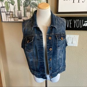 Maurices Blue Denim Vest